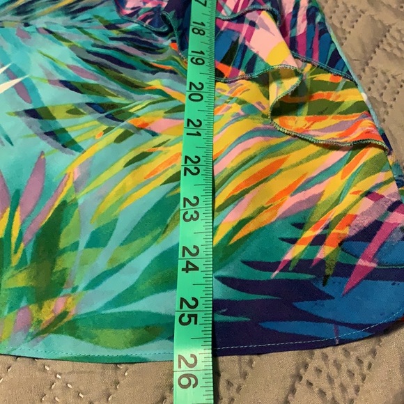 NWOT Tropical Print Tank with Ruffle Detail - Picture 6 of 8